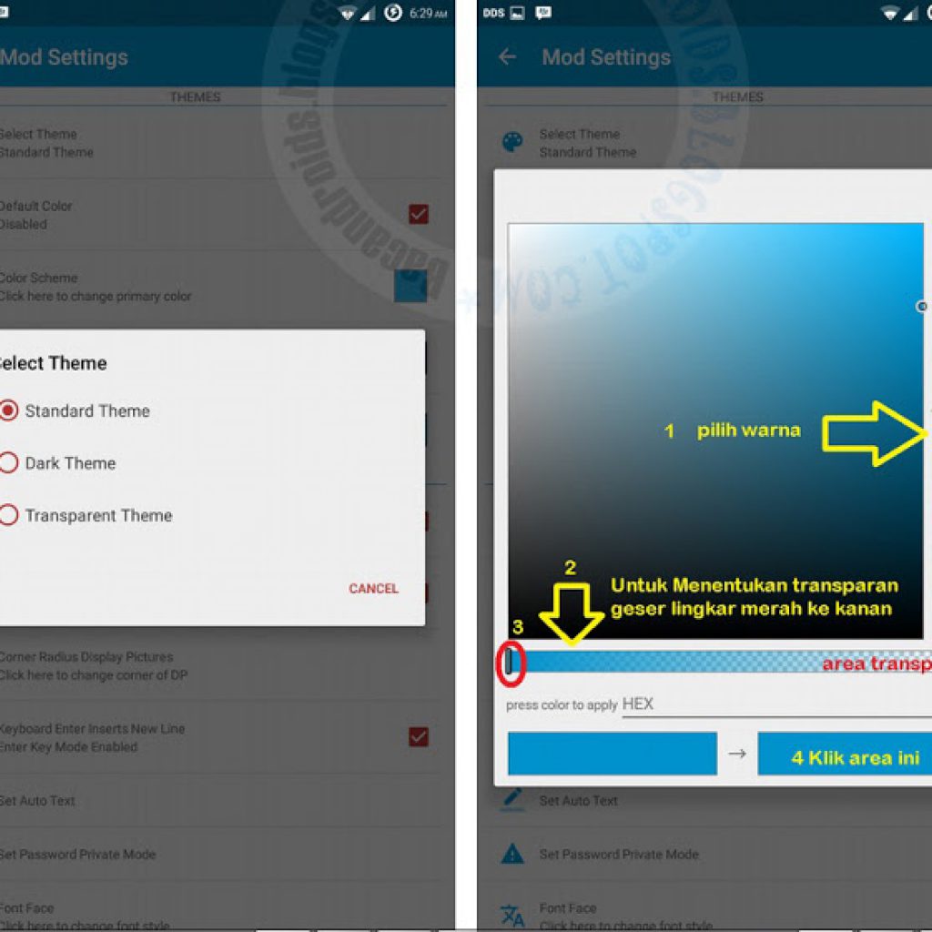 BBM-ID Mod Multi Themes(Standar+Dark+Transparan) Mod Setting V2.9.0.51 Clone