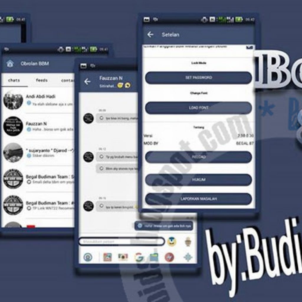 download BBM Mod Tema Retrotika Blue Versi Terbaru