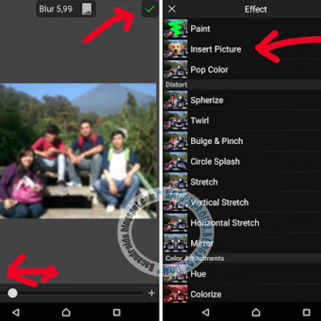 edit foto di android efek blur dengan kamera DSLR