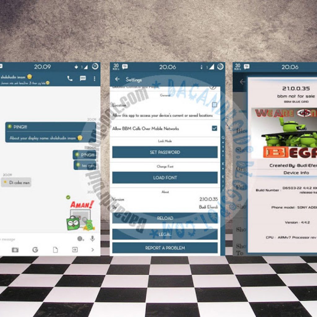 download BBM Mod Versi 2.10.0.35 Terbaru Thema Blue Grid